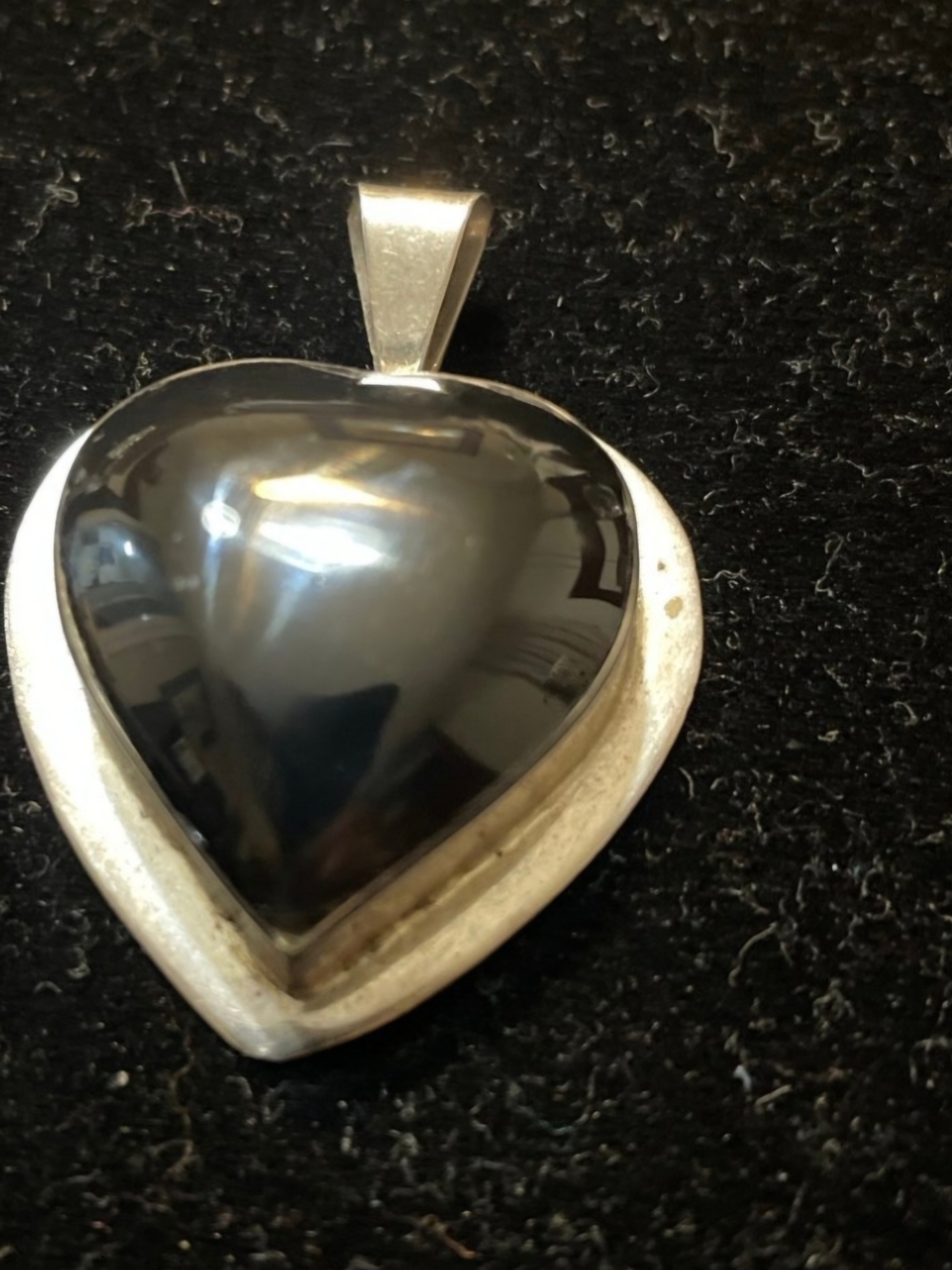 vintage .925 sterling silver and giant real onyx